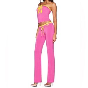 IAMGIA Michelle Boob Tube & Pant Matching Set Size Medium - Pink/Yellow